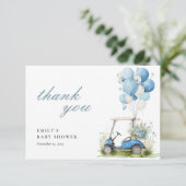 Golf Let's Par-tee Boy Baby Shower サンキューカード (スタンド正面)