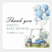 Golf Let's Par-tee Boy Baby Shower スクエアシール (正面)