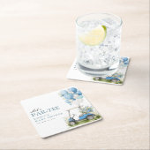 Golf Let's Par-tee Boy Baby Shower スクエアペーパーコースター (インサイチュ)