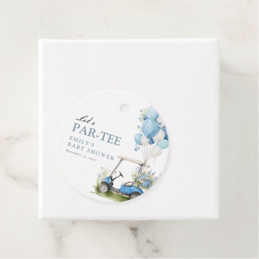 Golf Let's Par-tee Boy Baby Shower フェイバータグ (インサイチュ)
