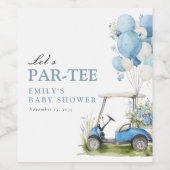 Golf Let's Par-tee Boy Baby Shower ワインラベル (シングルラベル)