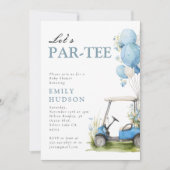 Golf Let's Par-tee Boy Baby Shower 招待状 (正面)