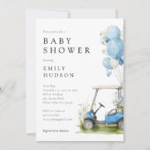 Golf Let's Par-tee Boy Baby Shower 招待状 (正面)