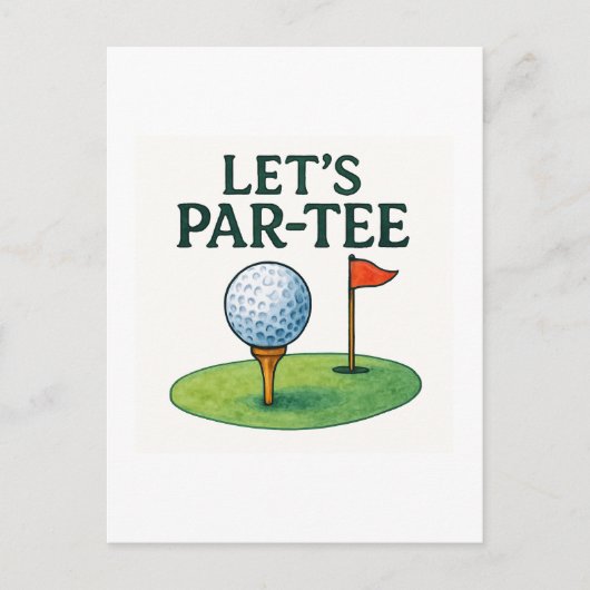 Golf Let's Par Tee for Golfer ポストカード (正面)