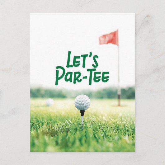 Golf Let's Par Tee for Golfer ポストカード (正面)
