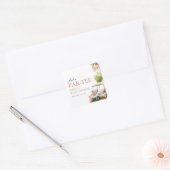 Golf Let's Par-tee Girl Baby Shower スクエアシール (封筒)