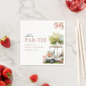 Golf Let's Par-tee Girl Baby Shower スタンダードカクテルナプキン (インサイチュ)
