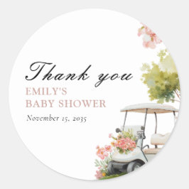 Golf Let's Par-tee Girl Baby Shower ラウンドシール