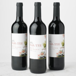 Golf Let's Par-tee Girl Baby Shower ワインラベル