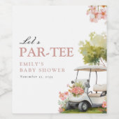 Golf Let's Par-tee Girl Baby Shower ワインラベル (シングルラベル)