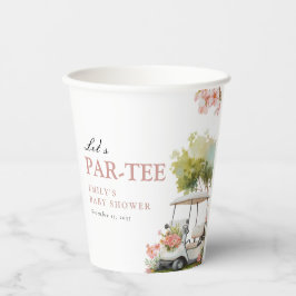 Golf Let's Par-tee Girl Baby Shower 紙コップ