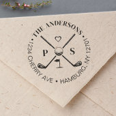 Golf Let's Par-Tee Name Return Address ラバースタンプ