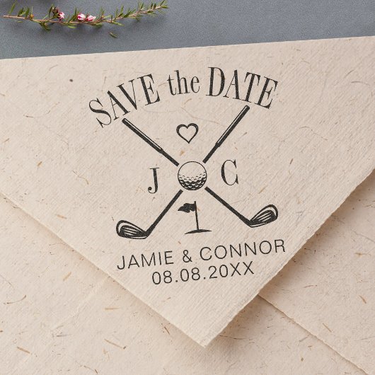 Golf Let's Par-Tee Wedding Save the Date セルフインキングスタンプ