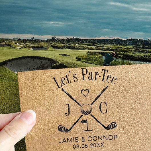 Golf Let's Par-Tee Wedding Save the Date セルフインキングスタンプ