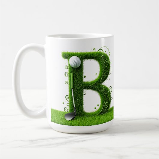 ⛳ Golf Letter B Monogram Modern Elegant Gift Idea⛳ コーヒーマグカップ (左)
