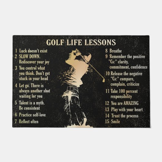 Golf Life Lessons Rug, Golf Player Gift ドアマット (正面)
