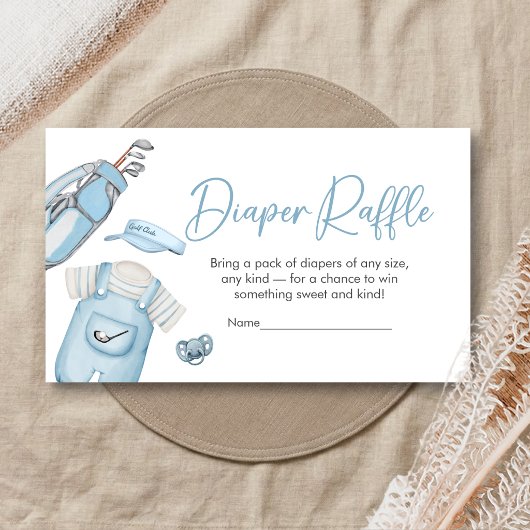 Golf Little Putter Baby Shower Diaper Raffle エンクロージャーカード