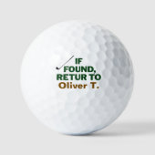 Golf Lost and Found Name Humor Design ゴルフボール (正面)
