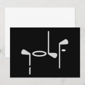 Golf Lover Golfer Golfing Club 招待状 (正面/裏面)