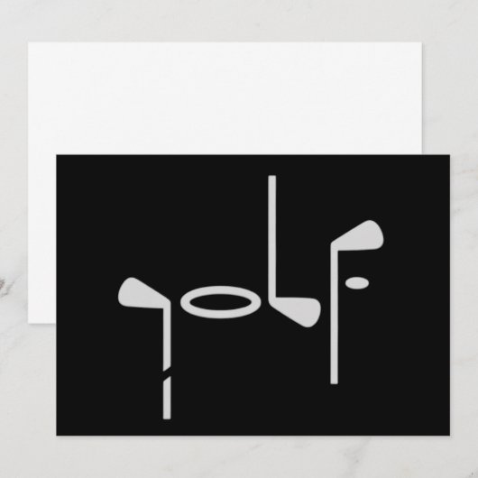 Golf Lover Golfer Golfing Club 招待状 (正面/裏面)