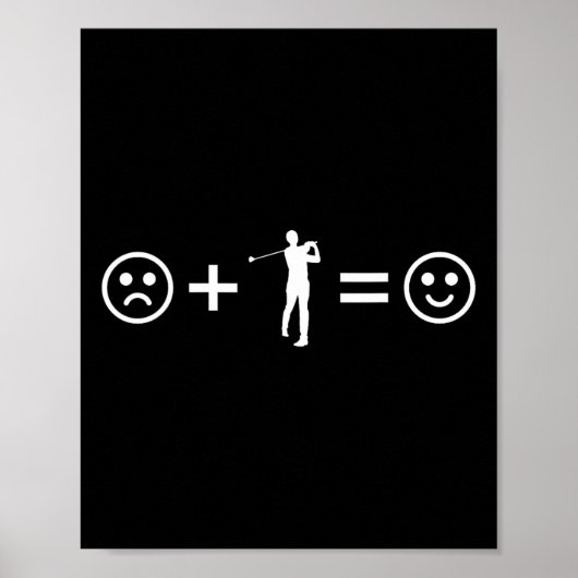 Golf Lover Player Sad Happy Face Equation ポスター (正面)