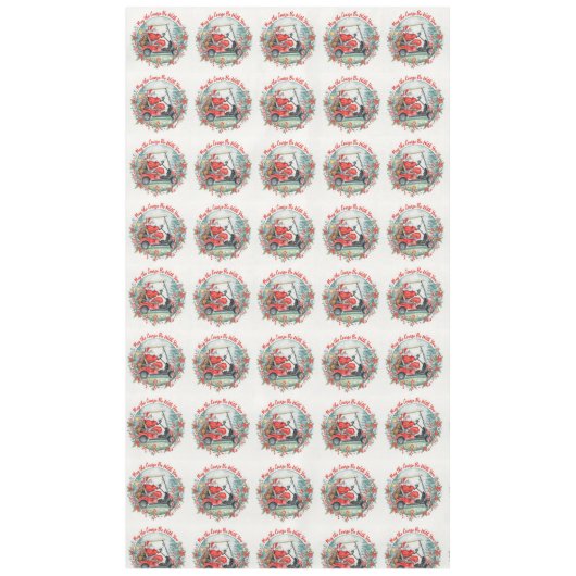 Golf May the course be with you Christmas Santa  テーブルクロス (正面)