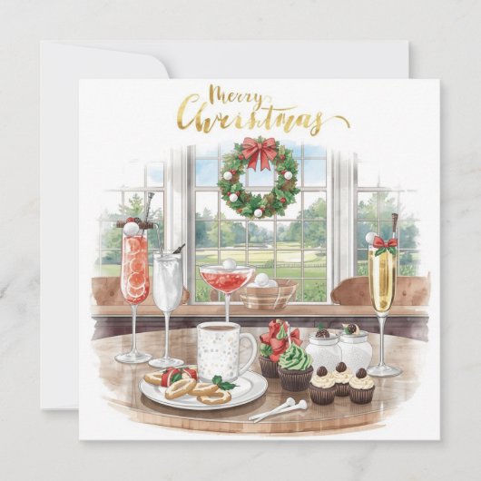 Golf Merry Christmas from Golf Course Clubhouse シーズンカード (正面)
