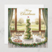 Golf Merry Christmas from Golf Course Clubhouse シーズンカード (正面/裏面)