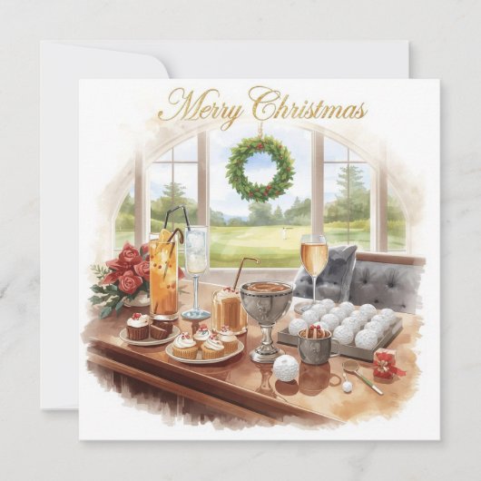 Golf Merry Christmas from Golf Course Clubhouse シーズンカード (正面)