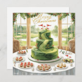 Golf Merry Christmas from Golf Course Clubhouse シーズンカード (正面/裏面)