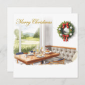 Golf Merry Christmas from Golf Course Clubhouse シーズンカード (正面/裏面)