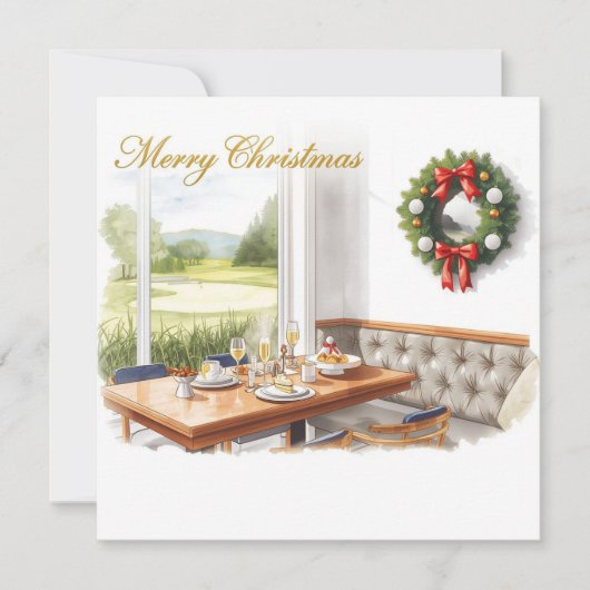 Golf Merry Christmas from Golf Course Clubhouse シーズンカード (正面)