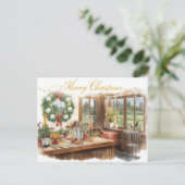 Golf Merry Christmas from Golf Course Clubhouse シーズンポストカード (スタンド正面)