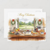 Golf Merry Christmas from Golf Course Clubhouse シーズンポストカード (正面/裏面)