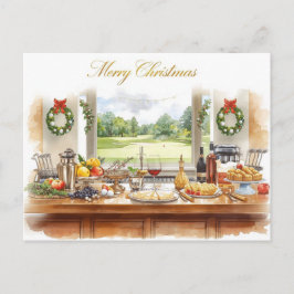 Golf Merry Christmas from Golf Course Clubhouse シーズンポストカード