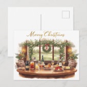 Golf Merry Christmas from Golf Course Clubhouse シーズンポストカード (正面/裏面)