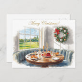 Golf Merry Christmas from Golf Course Clubhouse シーズンポストカード (正面/裏面)
