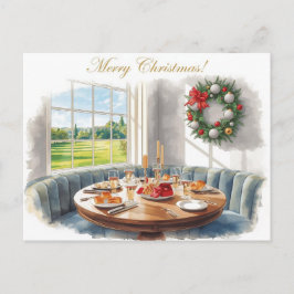 Golf Merry Christmas from Golf Course Clubhouse シーズンポストカード