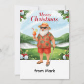 Golf Merry Christmas Santa Golfer Beach themed シーズンカード (正面)