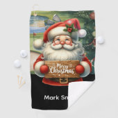 Golf Merry Christmas with Santa and hist bag  ゴルフタオル (インサイチュ)