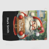 Golf Merry Christmas with Santa and hist bag  ゴルフタオル (横)
