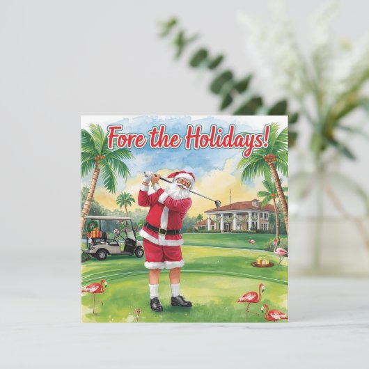 Golf Merry Christmas with Santa Claus and flamingo (スタンド正面)