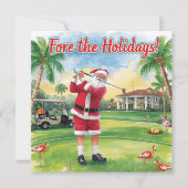 Golf Merry Christmas with Santa Claus and flamingo (正面)