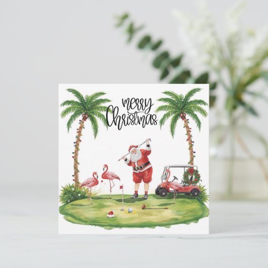 Golf Merry Christmas with Santa Claus and flamingo (スタンド正面)