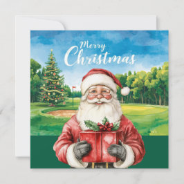 Golf Merry Christmas with Santa Claus for golfer 