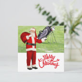 Golf Merry Christmas with Santa Claus on Green  シーズンカード (スタンド正面)