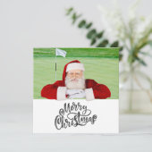 Golf Merry Christmas with Santa Claus on Green  シーズンカード (スタンド正面)