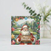 Golf Merry Christmas with Santa playing golfer (スタンド正面)