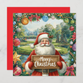 Golf Merry Christmas with Santa playing golfer