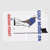 Golf Mode ON: Swing First | Funny Golfer Graphic T ゴルフタオル (横)